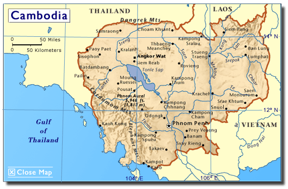 Map of the Cambodia