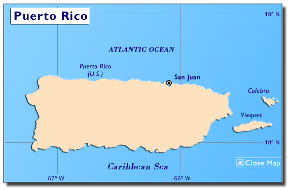 Map of the Puerto Rico