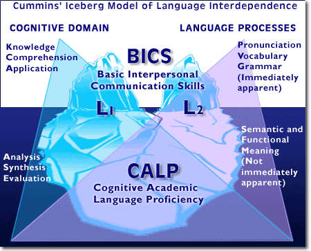 Cummins' Iceberg Model of Language Interdependence